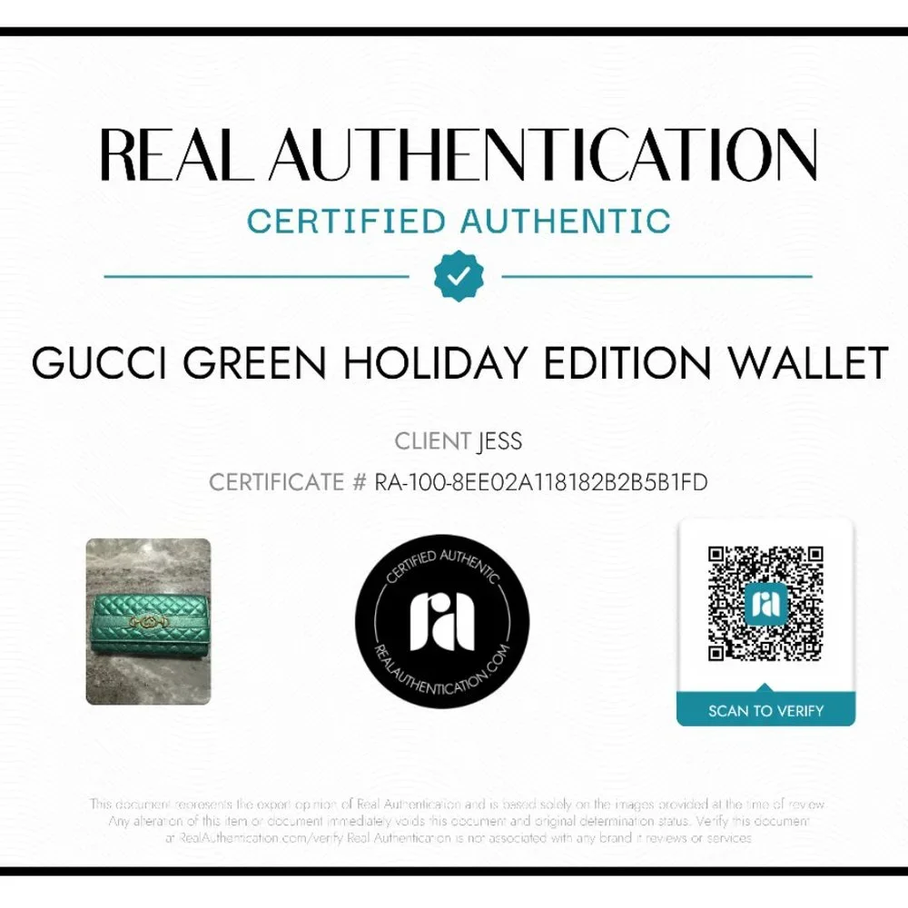 Gucci Green Long Wallet with Horsebit GG